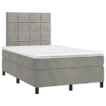 Letto a Molle Materasso e LED Grigio Chiaro 120x190 cm Velluto