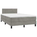 Letto a Molle Materasso e LED Grigio Chiaro 120x190 cm Velluto