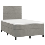 Letto a Molle Materasso e LED Grigio Chiaro 120x190 cm Velluto