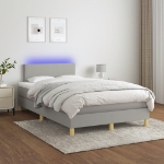 Letto a Molle Materasso e LED Grigio Chiaro 120x200 cm Tessuto