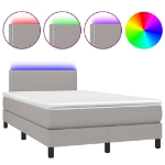 Letto a Molle Materasso e LED Grigio Chiaro 120x200 cm Tessuto