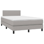 Letto a Molle Materasso e LED Grigio Chiaro 120x200 cm Tessuto