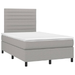 Letto a Molle Materasso e LED Grigio Chiaro 120x200 cm Tessuto