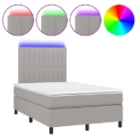 Letto a Molle Materasso e LED Grigio Chiaro 120x200 cm Tessuto