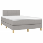 Letto a Molle Materasso e LED Grigio Chiaro 120x200 cm Tessuto