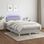 Letto a Molle Materasso e LED Grigio Chiaro 120x200 cm Tessuto