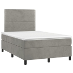 Letto a Molle Materasso e LED Grigio Chiaro 120x200 cm Velluto