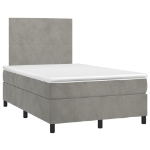 Letto a Molle Materasso e LED Grigio Chiaro 120x200 cm Velluto