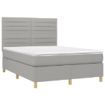 Letto a Molle Materasso e LED Grigio Chiaro 140x190 cm Tessuto