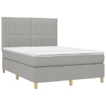 Letto a Molle Materasso e LED Grigio Chiaro 140x190 cm Tessuto