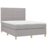 Letto a Molle Materasso e LED Grigio Chiaro 140x200 cm Tessuto