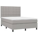 Letto a Molle Materasso e LED Grigio Chiaro 140x200 cm Tessuto