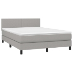 Letto a Molle Materasso e LED Grigio Chiaro 140x200 cm Tessuto