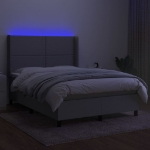 Letto a Molle Materasso e LED Grigio Chiaro 140x200 cm Tessuto