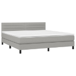 Letto a Molle Materasso e LED Grigio Chiaro 160x200 cm Tessuto