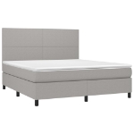 Letto a Molle Materasso e LED Grigio Chiaro 160x200 cm Tessuto