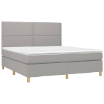 Letto a Molle Materasso e LED Grigio Chiaro 160x200 cm Tessuto