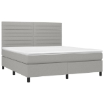 Letto a Molle Materasso e LED Grigio Chiaro 160x200 cm Tessuto