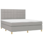 Letto a Molle Materasso e LED Grigio Chiaro 160x200 cm Tessuto