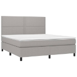 Letto a Molle Materasso e LED Grigio Chiaro 160x200 cm Tessuto