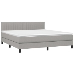 Letto a Molle Materasso e LED Grigio Chiaro 180x200 cm Tessuto