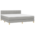 Letto a Molle Materasso e LED Grigio Chiaro 180x200 cm Tessuto