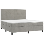 Letto a Molle Materasso e LED Grigio Chiaro 180x200 cm Velluto