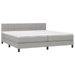 Letto a Molle Materasso e LED Grigio Chiaro 200x200 cm Tessuto