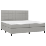 Letto a Molle Materasso e LED Grigio Chiaro 200x200 cm Tessuto