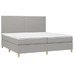 Letto a Molle Materasso e LED Grigio Chiaro 200x200 cm Tessuto