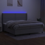 Letto a Molle Materasso e LED Grigio Chiaro 200x200 cm Tessuto