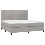 Letto a Molle Materasso e LED Grigio Chiaro 200x200 cm Tessuto