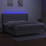 Letto a Molle Materasso e LED Grigio Chiaro 200x200 cm Tessuto