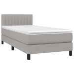 Letto a Molle Materasso e LED Grigio Chiaro 80x200 cm Tessuto