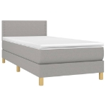 Letto a Molle Materasso e LED Grigio Chiaro 80x200 cm Tessuto