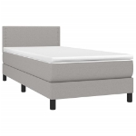 Letto a Molle Materasso e LED Grigio Chiaro 80x200 cm Tessuto