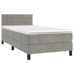 Letto a Molle Materasso e LED Grigio Chiaro 80x200 cm Velluto