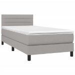 Letto a Molle Materasso e LED Grigio Chiaro 90x190 cm Tessuto