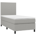 Letto a Molle Materasso e LED Grigio Chiaro 90x190 cm Tessuto