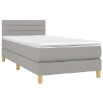 Letto a Molle Materasso e LED Grigio Chiaro 90x190 cm Tessuto