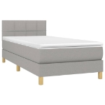 Letto a Molle Materasso e LED Grigio Chiaro 90x190 cm Tessuto