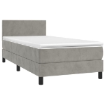 Letto a Molle Materasso e LED Grigio Chiaro 90x190 cm Velluto