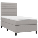 Letto a Molle Materasso e LED Grigio Chiaro 90x200 cm Tessuto