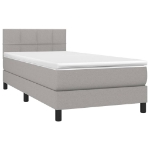 Letto a Molle Materasso e LED Grigio Chiaro 90x200 cm Tessuto