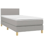 Letto a Molle Materasso e LED Grigio Chiaro 90x200 cm Tessuto