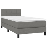 Letto a Molle Materasso e LED Grigio Scuro 100x200cm in Tessuto