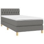 Letto a Molle Materasso e LED Grigio Scuro 100x200cm in Tessuto