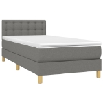 Letto a Molle Materasso e LED Grigio Scuro 100x200cm in Tessuto