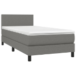 Letto a Molle Materasso e LED Grigio Scuro 100x200cm in Tessuto