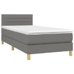 Letto a Molle Materasso e LED Grigio Scuro 100x200cm in Tessuto